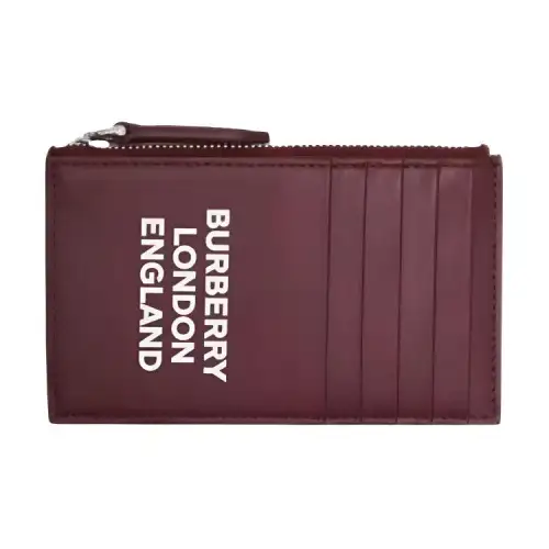 Burberry Calfskin Card Holder Men's Burgundy