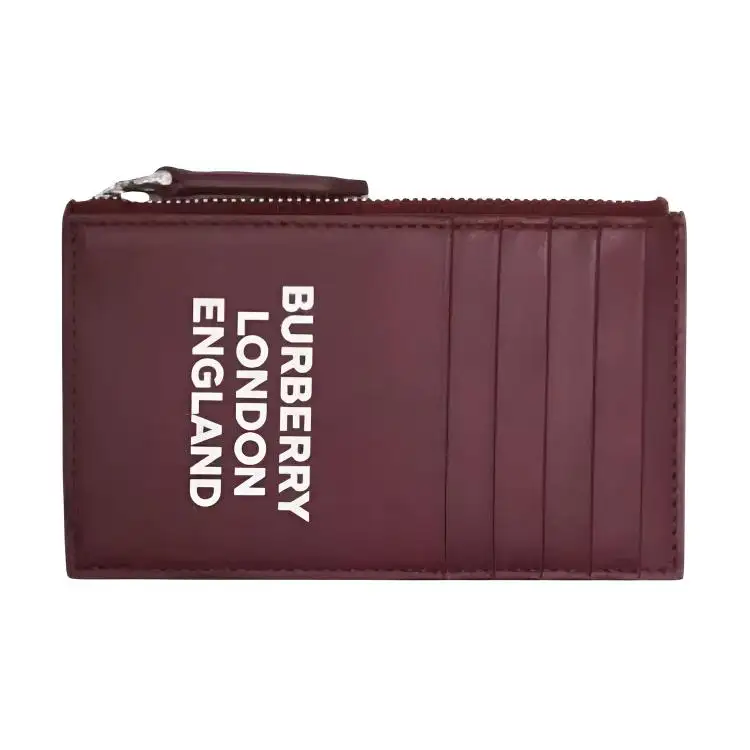 Burberry Calfskin Card Holder Men's Burgundy