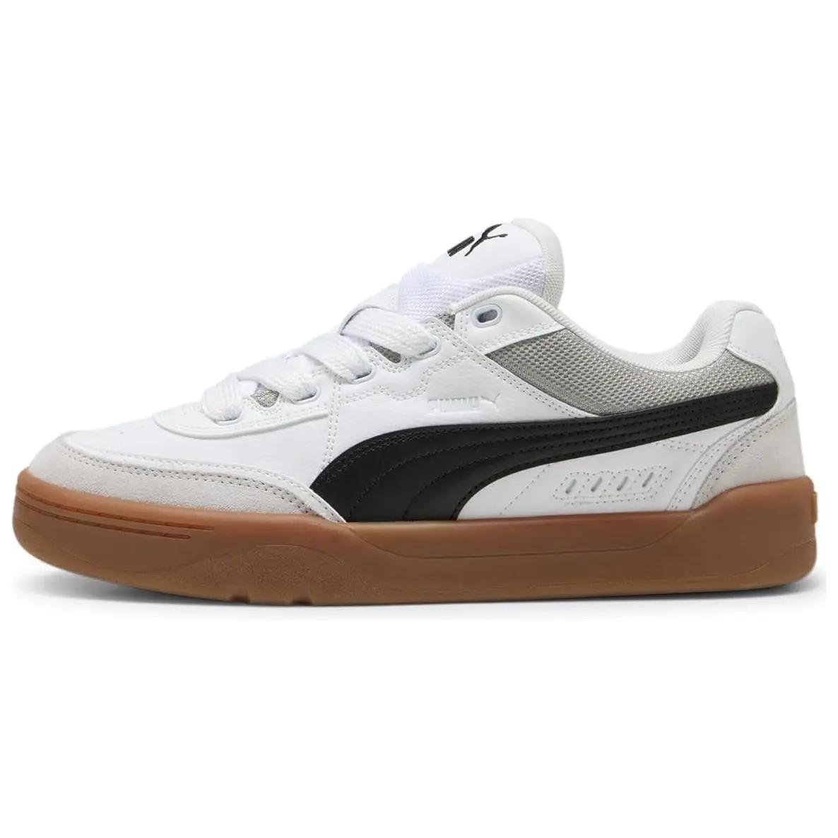 PUMA Park Lifestyle SK8 Textile, Split Cow Leather Low top Skateboard Shoes Unisex White Black