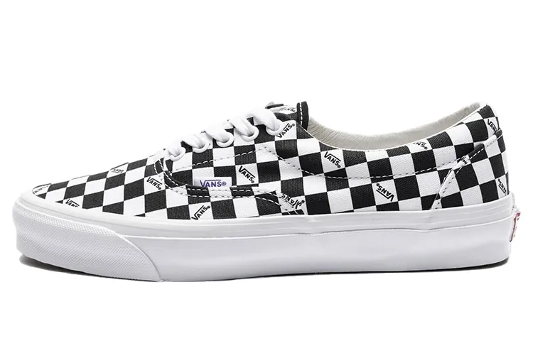 Vans Era VAULT OG LX Canvas Checkerboard Abrasion Resistant Low top Skateboard Shoes Unisex Black White