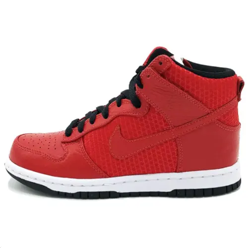 Nike Dunk Slip Resistant Abrasion Resistant High top Skateboard Shoes Unisex Red