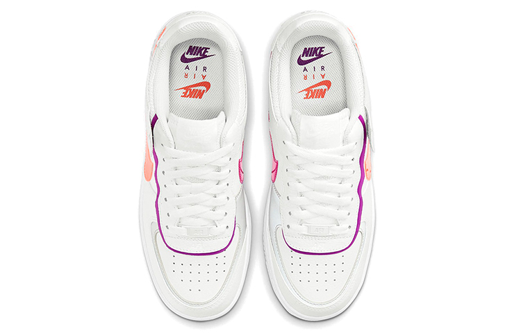 Кроссовки Nike Air Force 1 Shadow (бело-оранжево-розовые) — фото 4