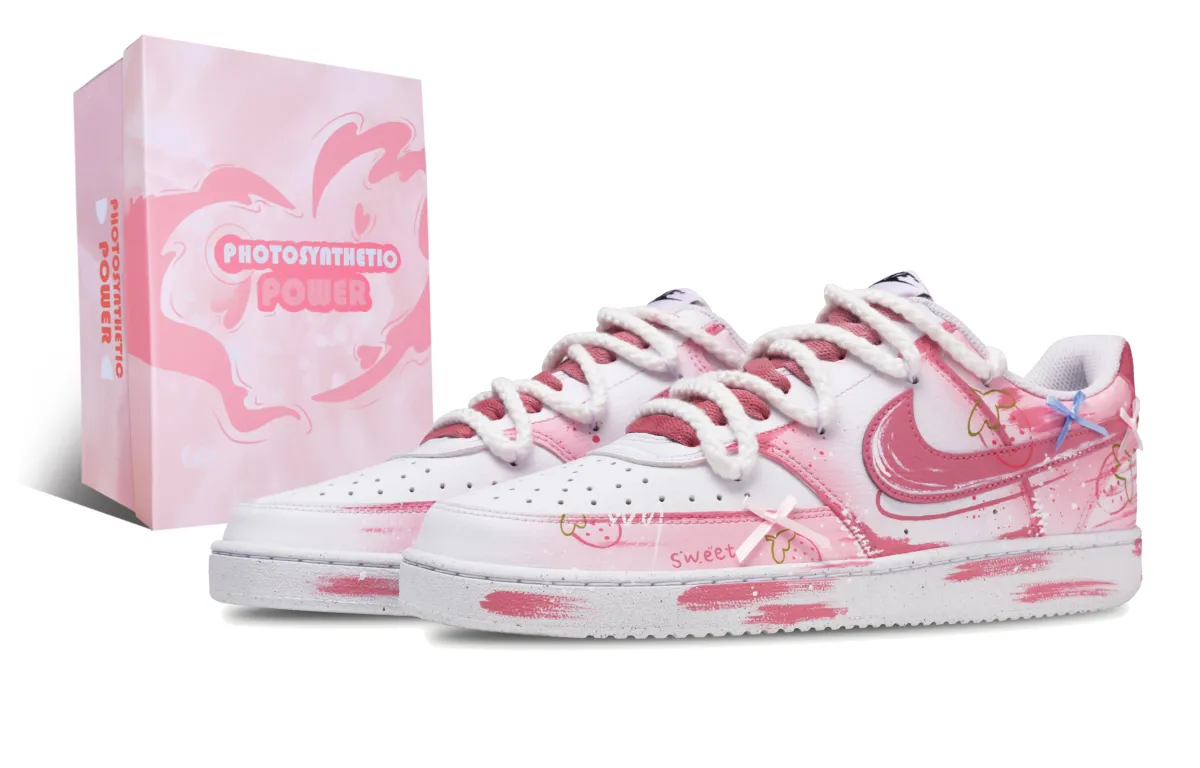 Nike Court Vision Skateboard Shoes Women's Low Top White/Pink