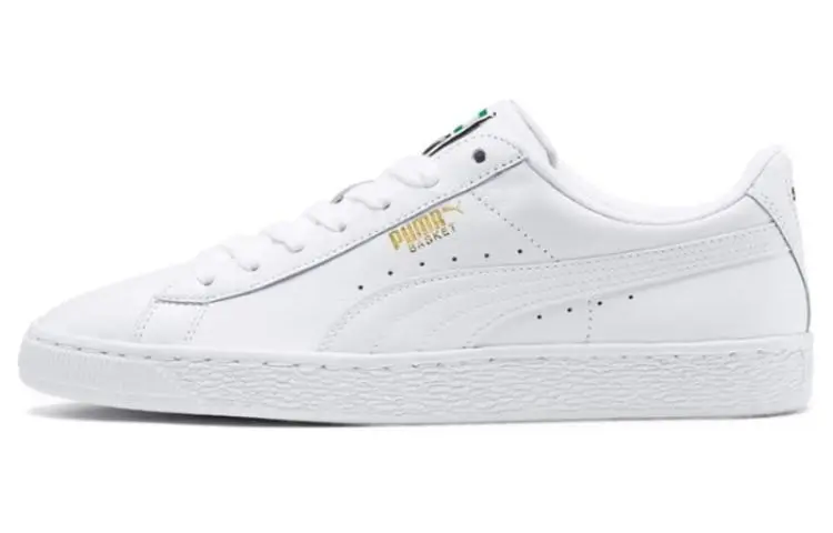 PUMA Basket Classic LFS Comfortable Lightweight Low-top Skateboard Shoes Unisex White