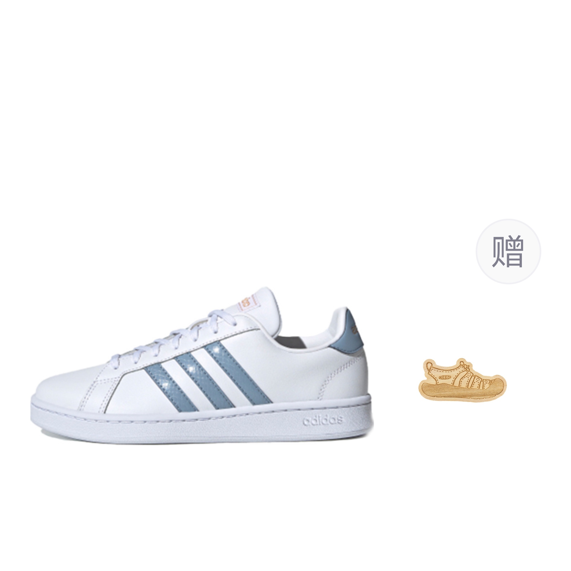 Женские кеды adidas neo GRAND COURT (бело-сине-серые) — Белый / синийсерый — фото 8