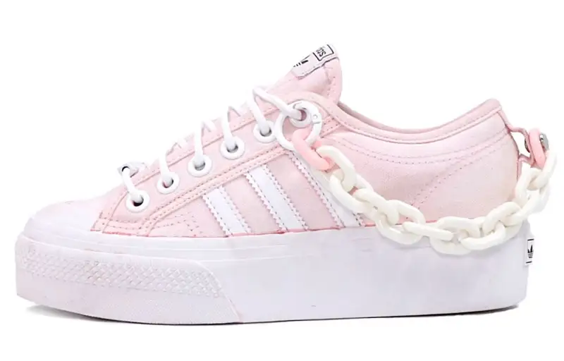 Adidas Originals Nizza Trek Skateboard Shoes Women's Low Top Pink/White