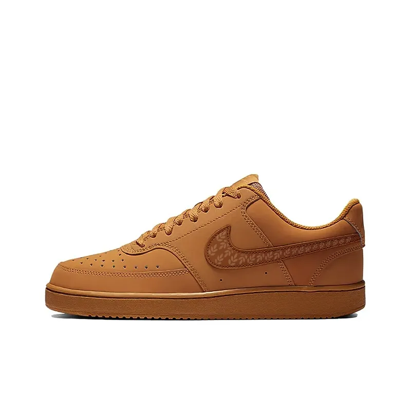 Nike Court Vision 1 Coverage Cushioning Abrasion Resistant Low top Skateboard Shoes Unisex Wheat
