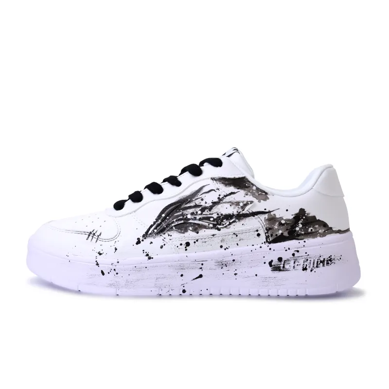 Li Ning Floating Boat Abrasion Resistant, Lightweight, And Breathable Low top Skateboard Shoes Unisex Black White