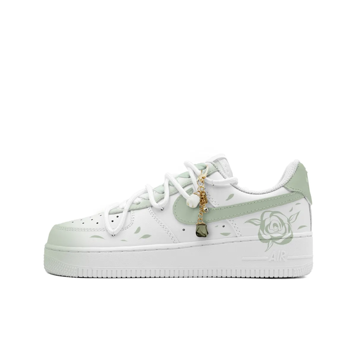 Nike Air Force 1 Green Unripe Love Slip Resistant Abrasion Resistant Slip Resistant Abrasion Resistant Low top