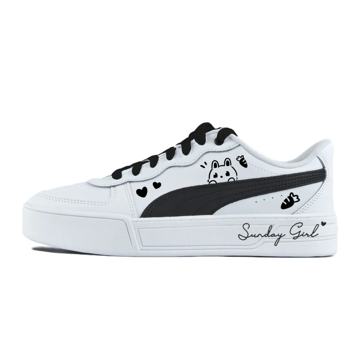 PUMA Skye Abrasion Resistant Balance Low top Skateboard Shoes Women's White