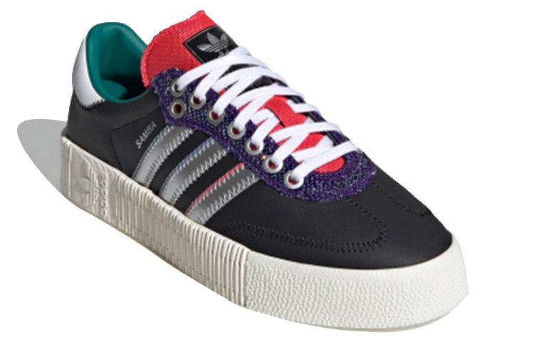 Женские кеды adidas Sambarose (черный / красный / серебристый) — Чёрный / красный / серебристый — фото 3