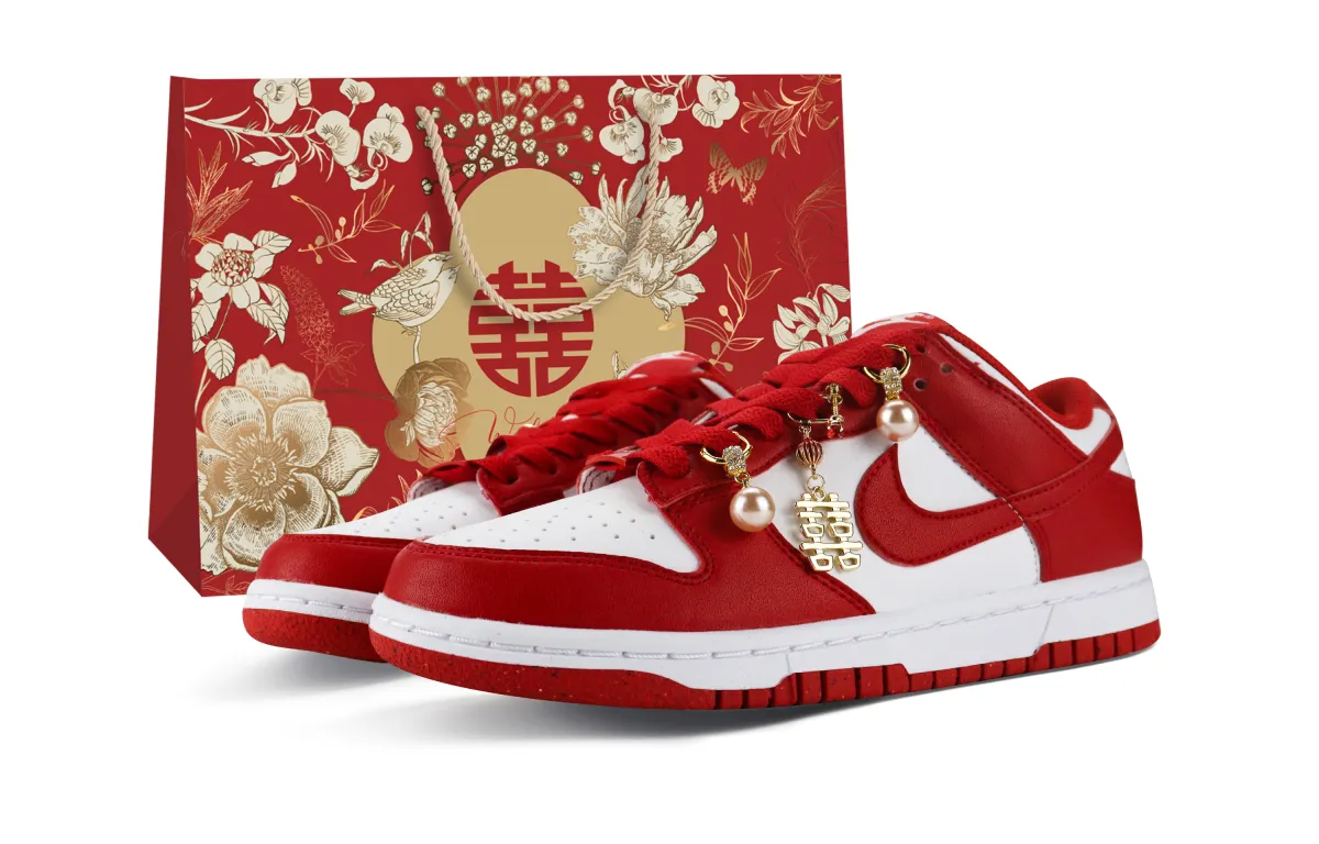 Nike Dunk Abrasion Resistant Low top Skateboard Shoes Unisex Red