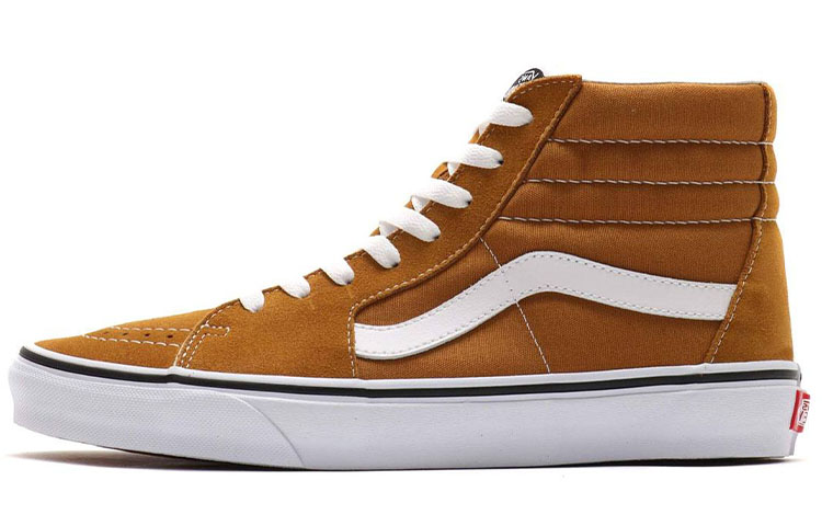 Vans SK8 HI Breathable Wear Resistant Non Slip Retro High Top Casual Skate Shoes Unisex Brown