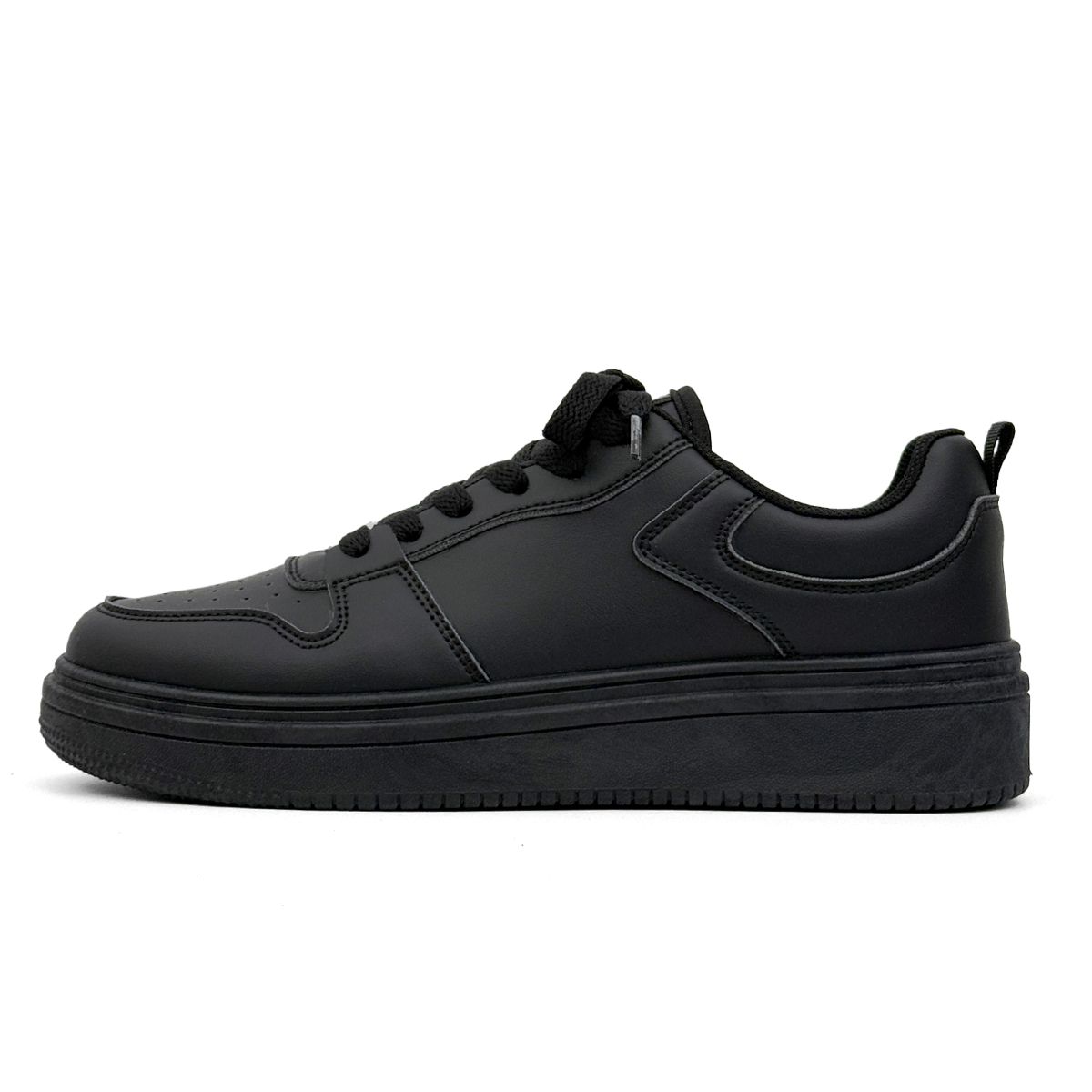 Global HUANQIU Air Force One thick-soled Korean version, simple and comfortable soft sole, versatile for college sports and commuting, fashionable and trendy, wrapped, non-slip and shock-absorbing, wear-resistant, lightweight and breathable, low-cut sneakers, men's Black Samurai