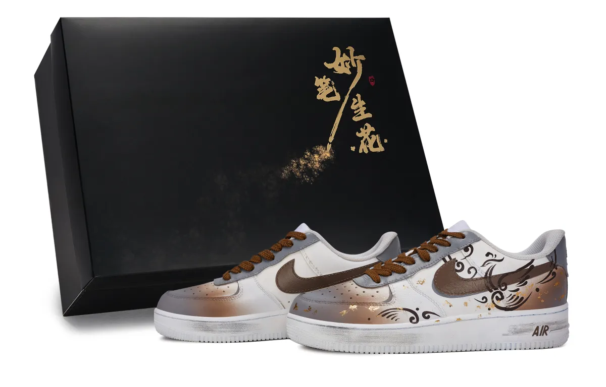 Nike Air Force 1 Skateboard Shoes Unisex Low Top White/Brown