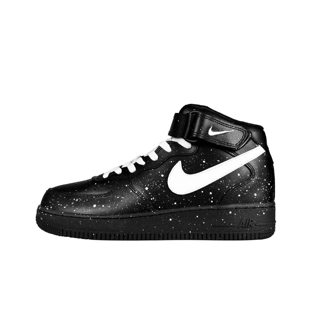 Nike Air Force 1 Mid Slip Resistant Abrasion Resistant Mid top Skateboard Shoes Unisex Black White