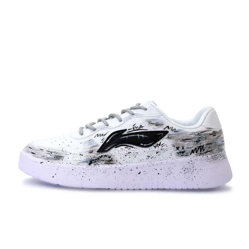Li Ning Floating Boat Abrasion Resistant, Lightweight, And Breathable Low top Skateboard Shoes Unisex Black White