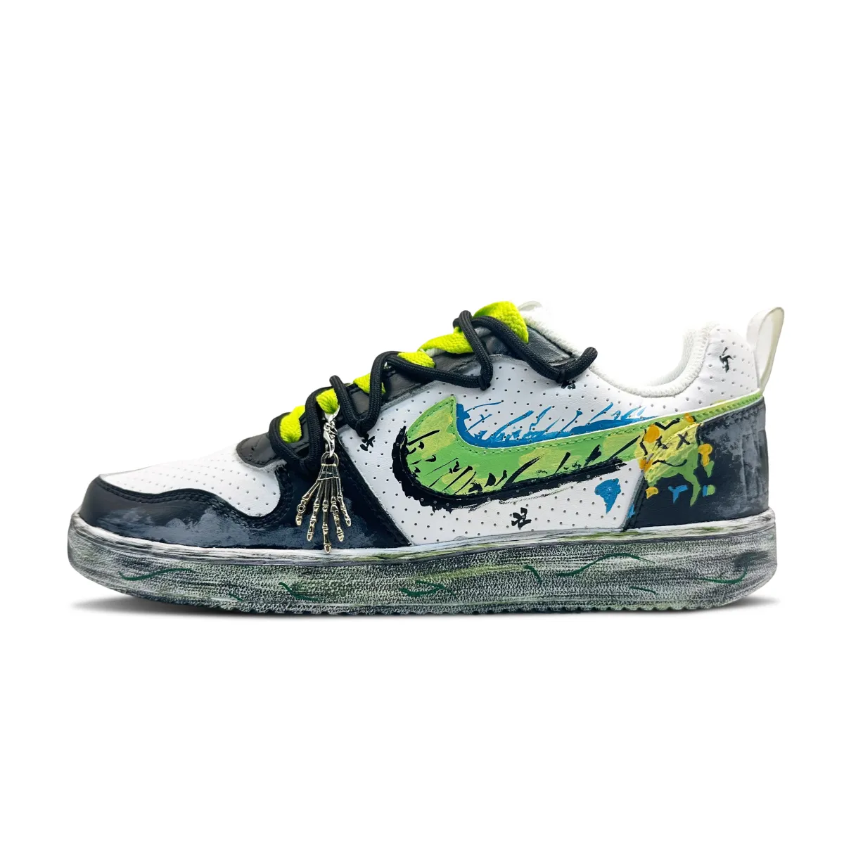 Nike Court Borough Ruined Ruins Ghost Hand Synthetic Leather Abrasion Resistant Low top Skateboard Shoes Men's
