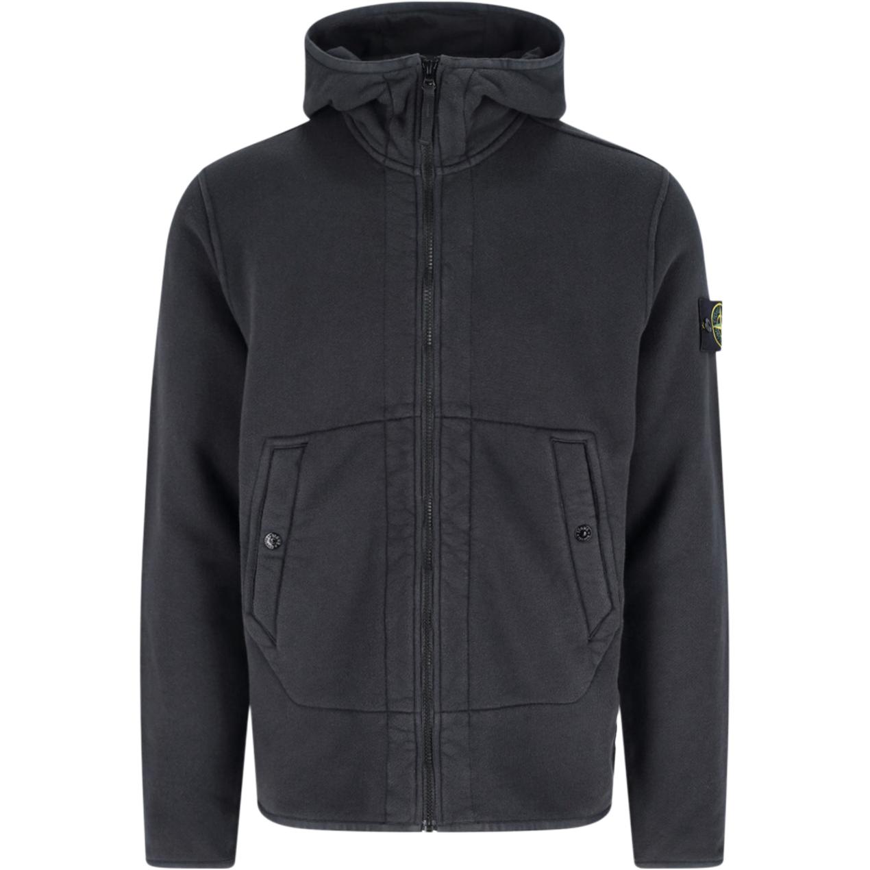 Мужское худи Stone Island Hooded Sweatshirt (черное)
