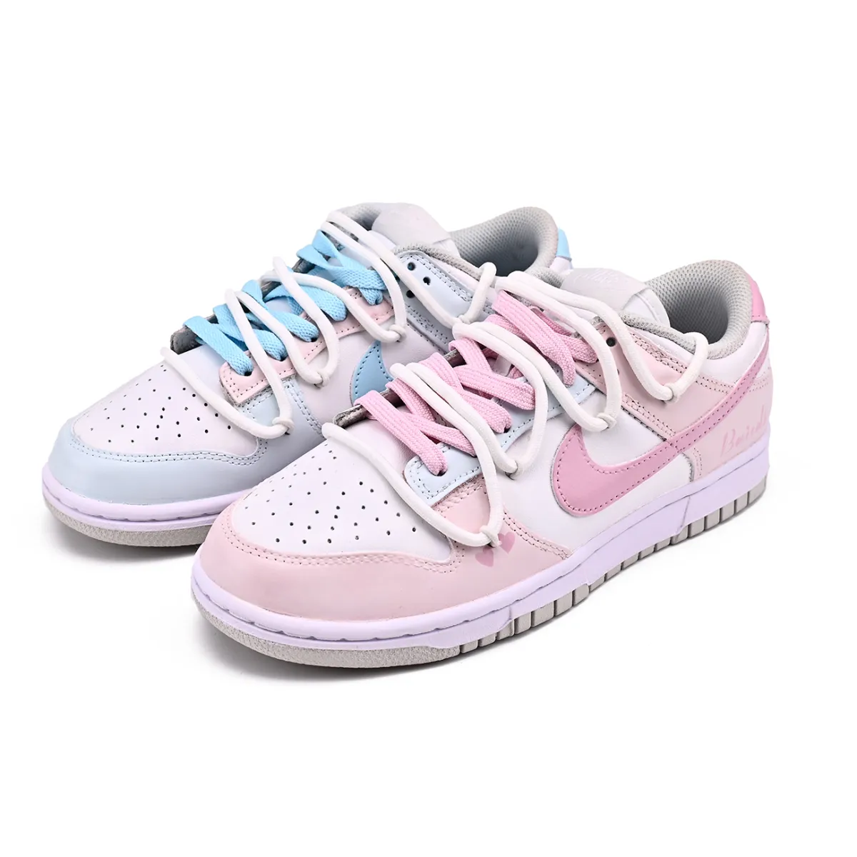 Nike Dunk Slip Resistant Abrasion Resistant Slip Resistant Abrasion Resistant Low top Skateboard Shoes Unisex Pink Blue