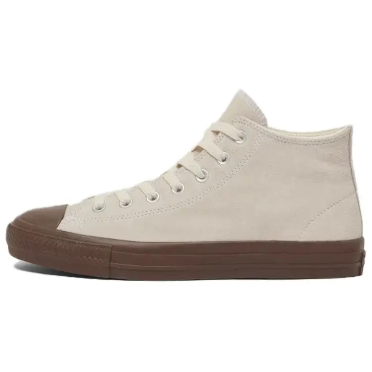 Converse All Star Slip Resistant Abrasion Resistant Mid top Skateboard Shoes Unisex Beige