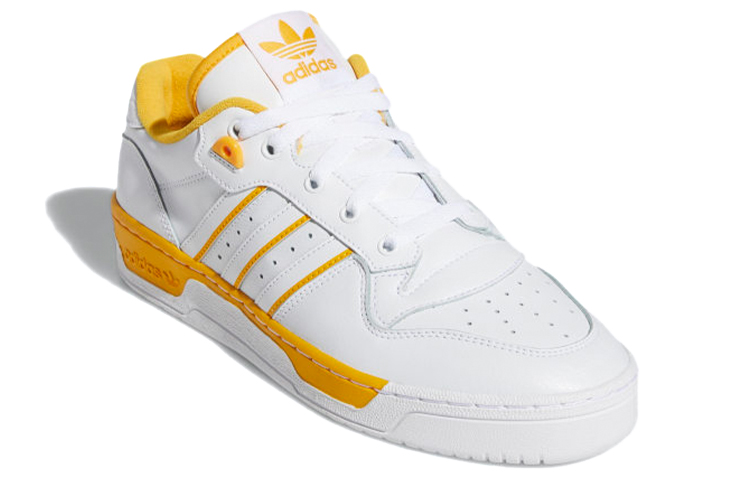 Мужские кеды adidas originals Rivalry Low (бело-желтые) — Белый / жёлтый — фото 3