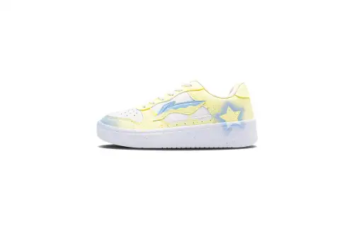 Li Ning Floating Boat Slip Resistant Cushioning Abrasion Resistant Low top Skateboard Shoes Unisex Yellow
