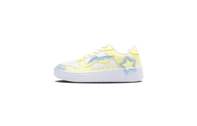 Li Ning Floating Boat Slip Resistant Cushioning Abrasion Resistant Low top Skateboard Shoes Unisex Yellow