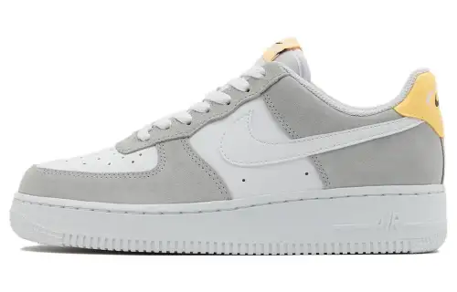 Nike Air Force 1 Abrasion Resistant Breathable Low top Skateboard Shoes Men's Gray White