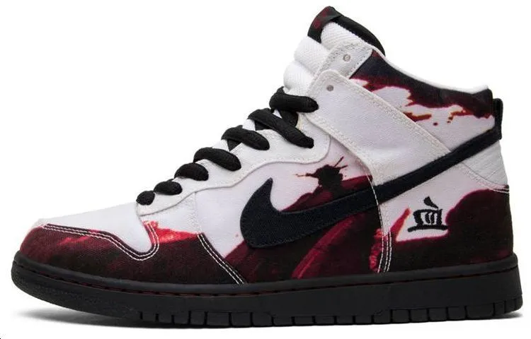 Nike Dunk SB Melvins Comfortable High top Skateboard Shoes Men's White Black