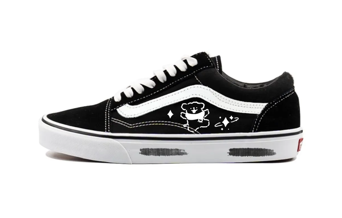 Vans Old Skool Non slip Lightweight Low top Skateboard Shoes Unisex Black White