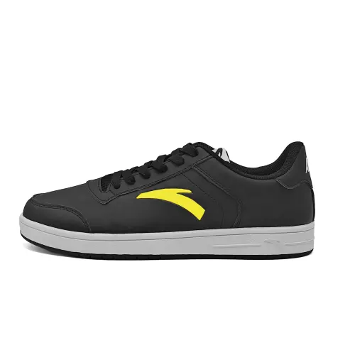 Anta Sports Life Collection Slip Resistant, Abrasion Resistant, Lightweight Low top Skateboard Shoes Men's Black Yellow