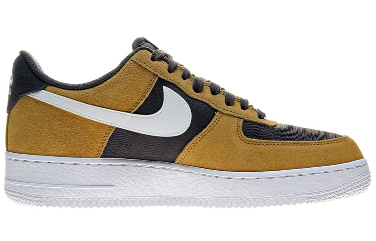 Мужские кроссовки Nike Air Force 1 (бело-коричнево-желтые) — фото 2
