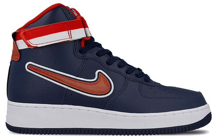 Кроссовки Nike Air Force 1 (синий / белый / красный) — фото 2