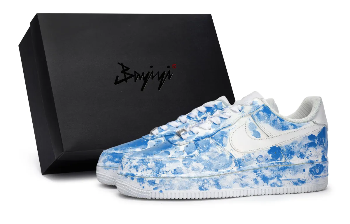 Nike Air Force 1 Made In 811, Skyglow Streamer Blue, Special Shoebox Abrasion Resistant Low top Skateboard Shoes Unisex
