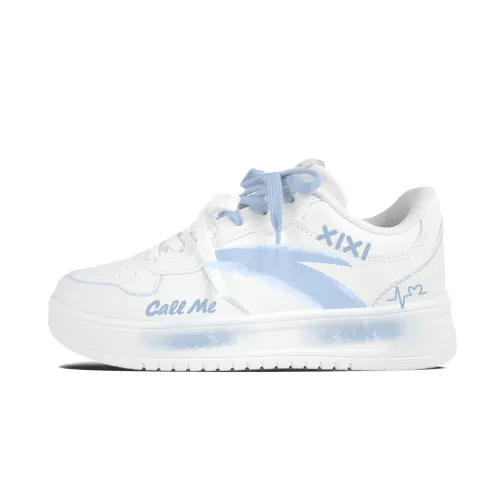 Anta Easy Synthetic Leather Cushioning Lightweight Cushioning Lightweight Low top Skateboard Shoes Unisex White
