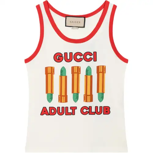 GUCCI Tank Tops Women's White Crew Neck Moderate Other