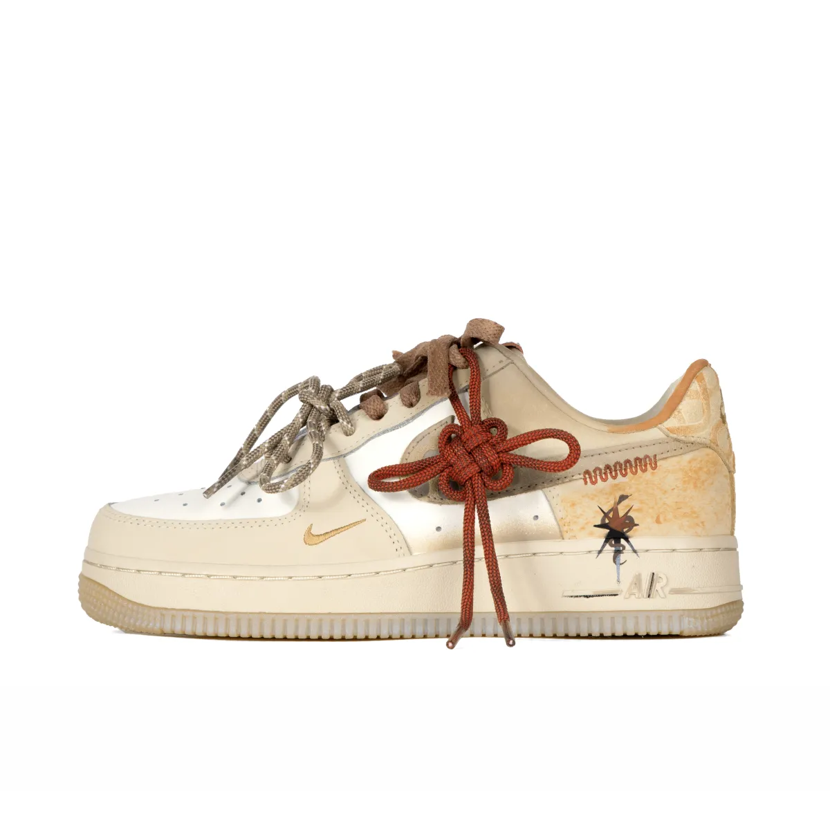 Nike Air Force 1 Slip Resistant Abrasion Resistant Low top Skateboard Shoes Unisex Brown