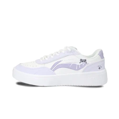 Li Ning Sourdough Slip Resistant Cushioning Abrasion Resistant Low top Skateboard Shoes Women's White Purple