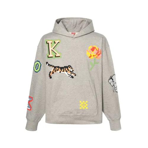 KENZO All Over Pixel Embroidered Oversized Fit Hoodie