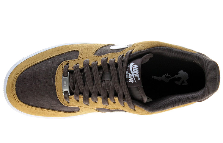 Мужские кроссовки Nike Air Force 1 (бело-коричнево-желтые) — фото 4