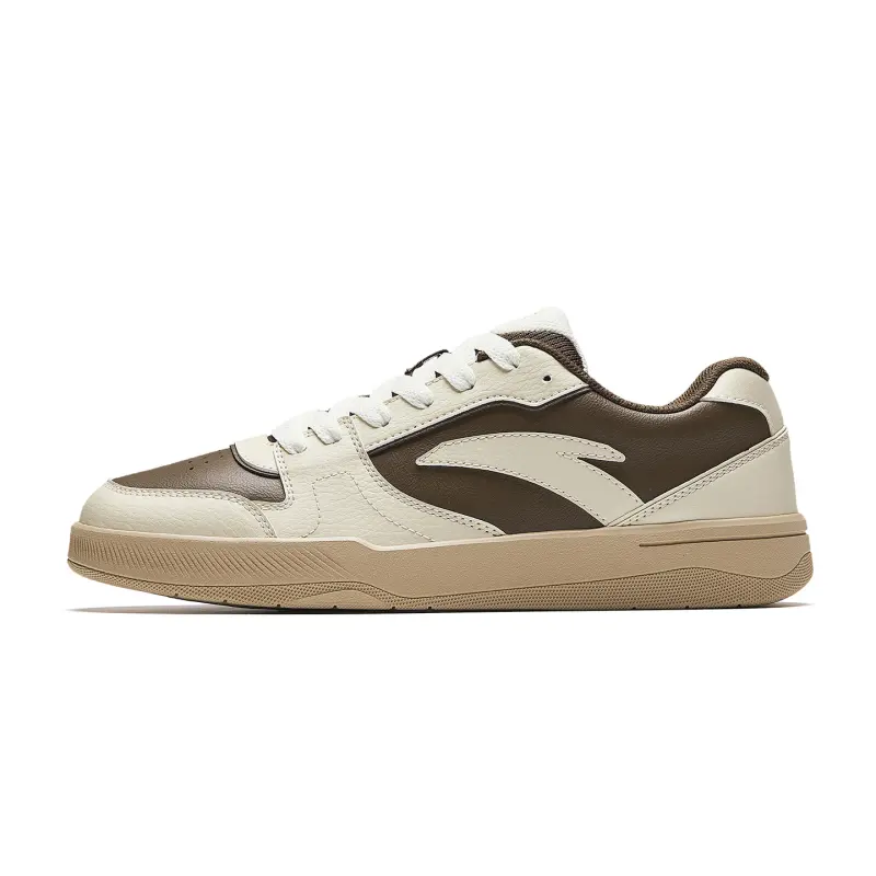 Anta Lu Chong, Mocha Wear resistant And Lightweight Low top Skateboard Shoes Men's Beige Umber