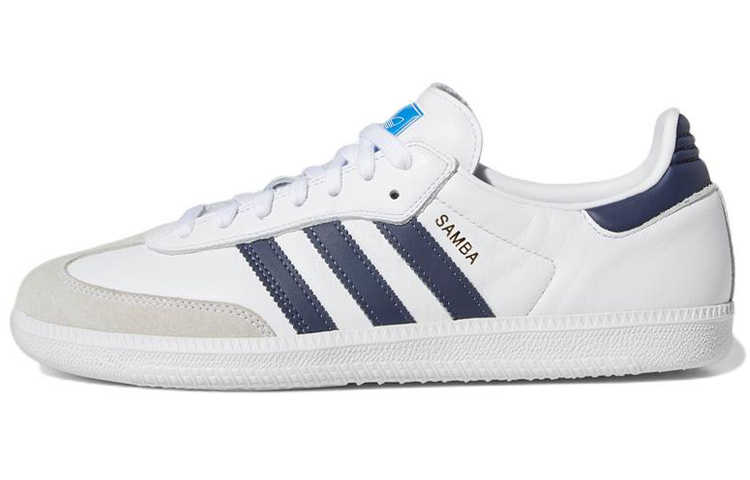 Мужские кеды adidas originals Samba ADV (бело-синие)
