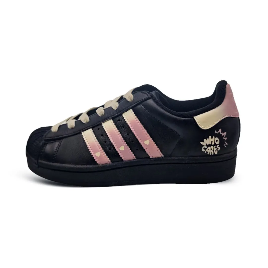 Adidas Originals Superstar 2 Coverage Abrasion Resistant Low top Skateboard Shoes Women's Yellow Pink