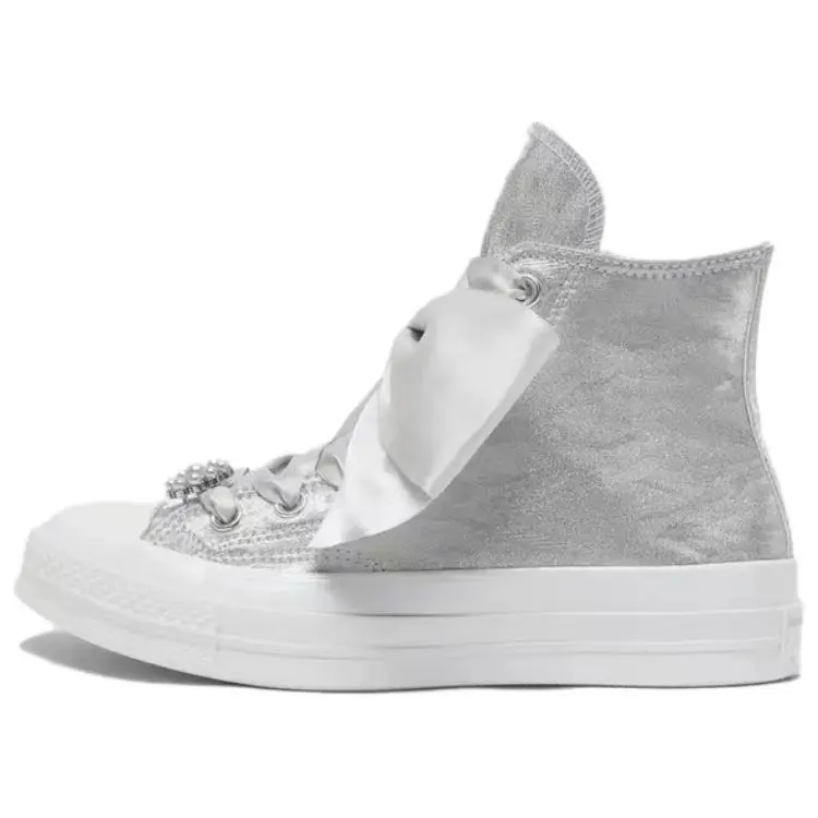 Converse Chuck Taylor All Star Slip Resistant Abrasion Resistant High top Skateboard Shoes Unisex Silver