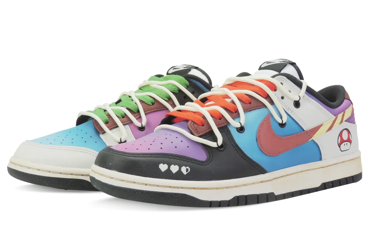 Nike Dunk The Mischievous Return, Super Mario Duo Low top Skateboard Shoes Men's Black Purple