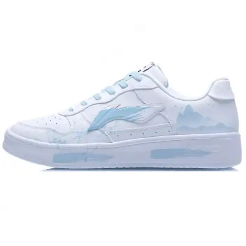 Li Ning Floating Boat Cushioning Abrasion Resistant Low top Skateboard Shoes Men's White