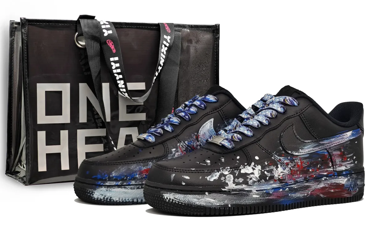 Nike Air Force 1 Abrasion Resistant Abrasion Resistant Low top Skateboard Shoes Unisex Black