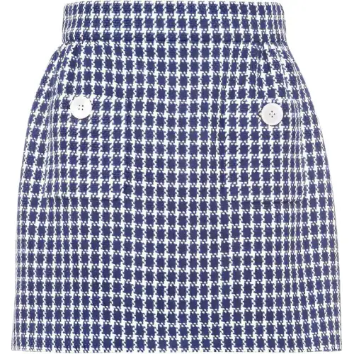 MIU MIU Casual Short Skirts Women's Blue Moderate Short A Line Skirt