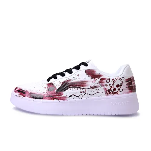 Li Ning Floating Boat Abrasion Resistant, Lightweight, And Breathable Low top Skateboard Shoes Unisex White Black Red